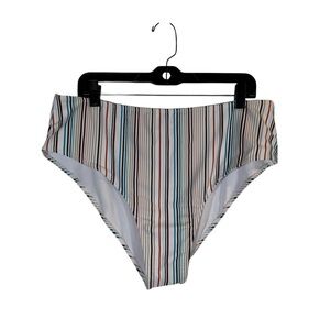 ⭐️3/$20⭐️NWOT SHEIN Women’s Swimsuit Bottom White With Colorful Stripes Size 3xl
